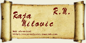 Raja Milović vizit kartica